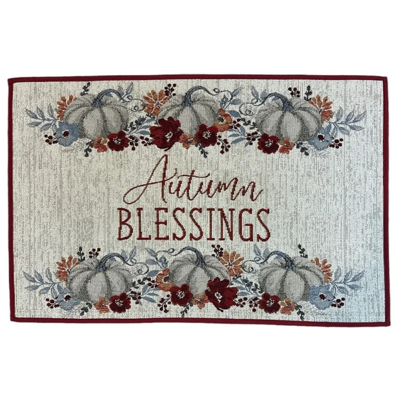 Fall Thanksgiving Decorative Entry Rug Autumn Blessings 20 x 30.5 " Non-Slip - Picture 1 of 3